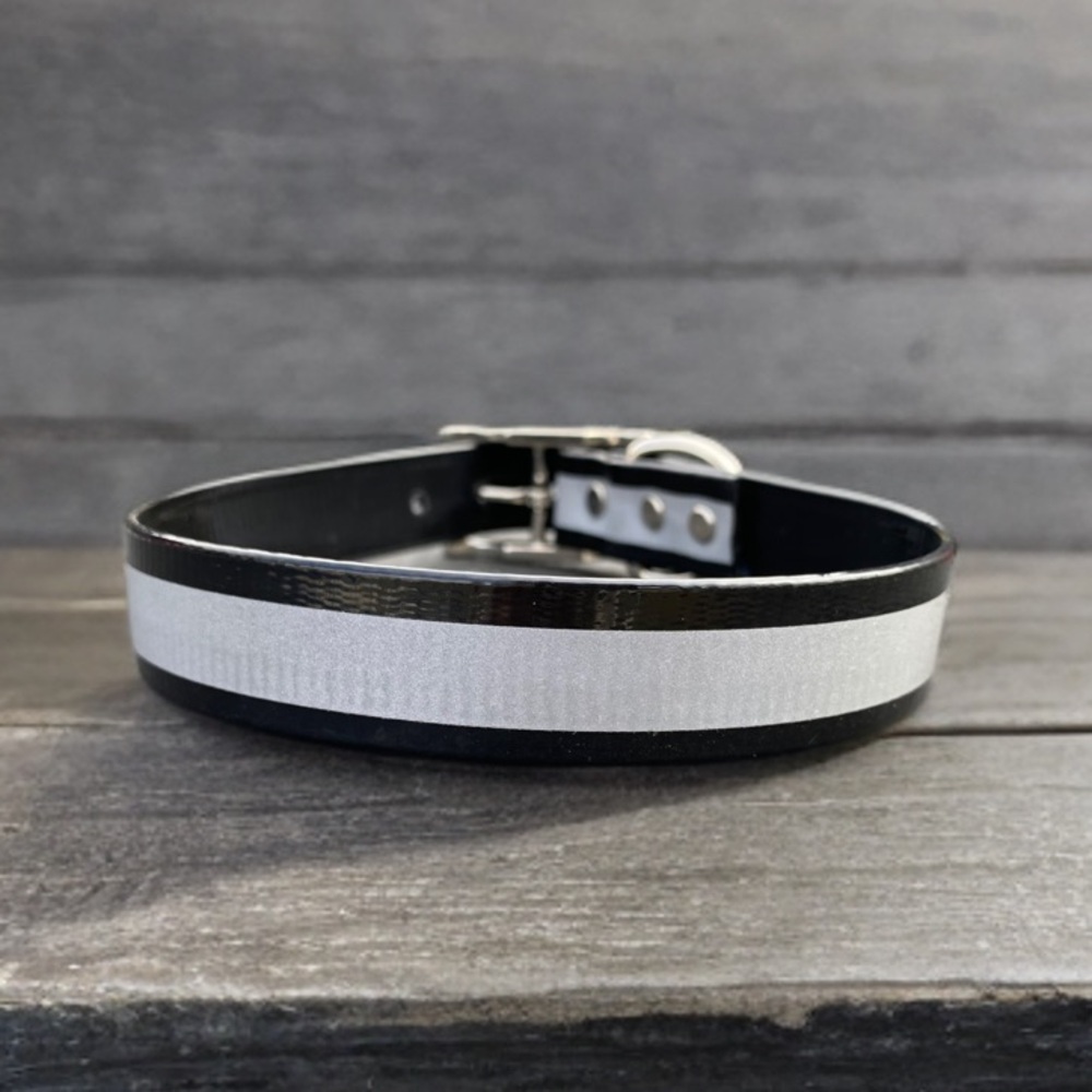 Black Reflective Dog Collar 23”